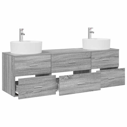 vidaXL Bathroom Cabinet Set 3 pcs Grey Sonoma 62.5 x 44.5 x 50 cm