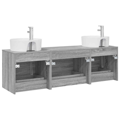 vidaXL Bathroom Cabinet Set 3 pcs Grey Sonoma 62.5 x 44.5 x 50 cm