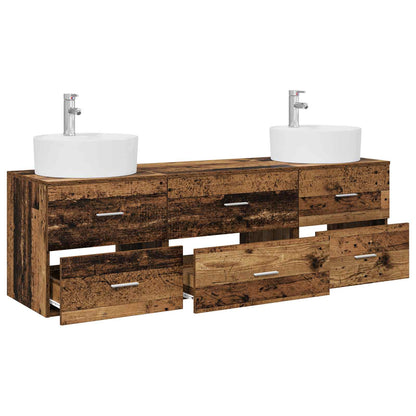 vidaXL Bathroom Cabinet Set 3 pcs Old Wood 62.5 x 44.5 x 50 cm