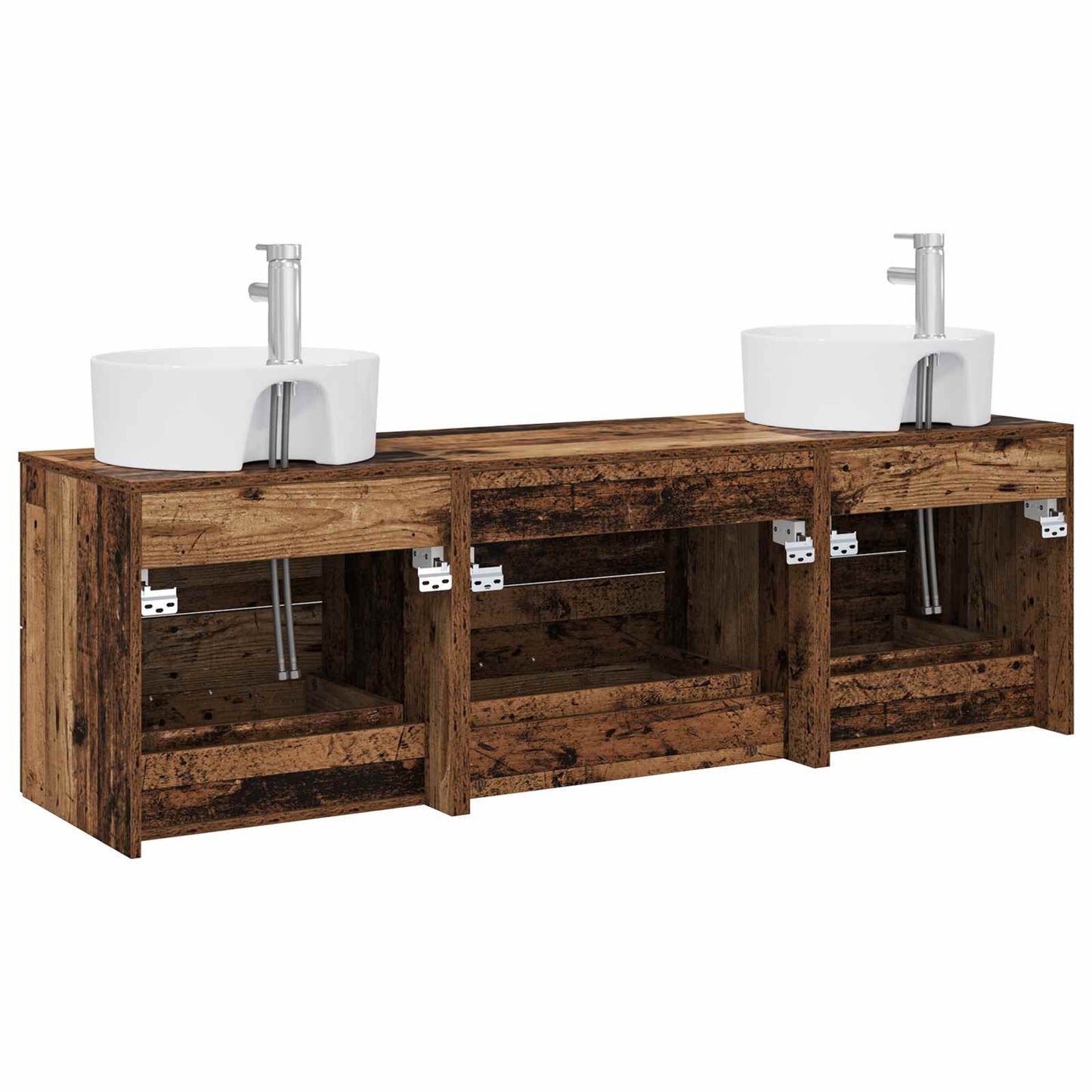 vidaXL Bathroom Cabinet Set 3 pcs Old Wood 62.5 x 44.5 x 50 cm