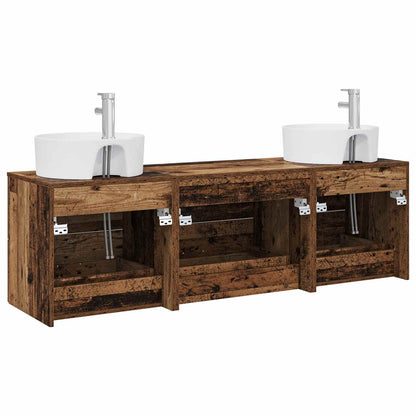 vidaXL Bathroom Cabinet Set 3 pcs Old Wood 62.5 x 44.5 x 50 cm