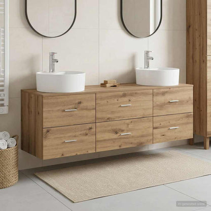 vidaXL Bathroom Cabinet Set 3 pcs Artisan Oak 62.5 x 44.5 x 50 cm