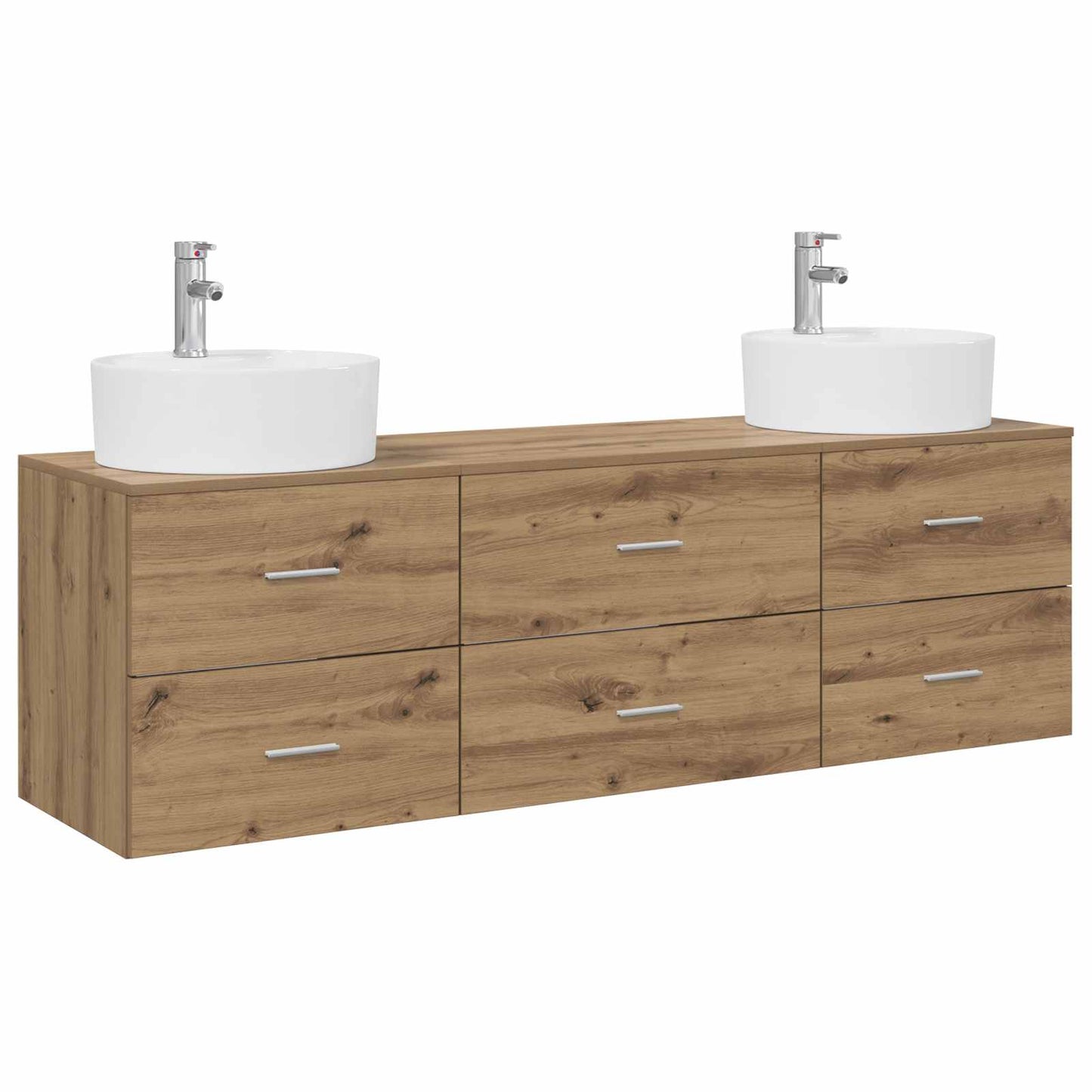 vidaXL Bathroom Cabinet Set 3 pcs Artisan Oak 62.5 x 44.5 x 50 cm
