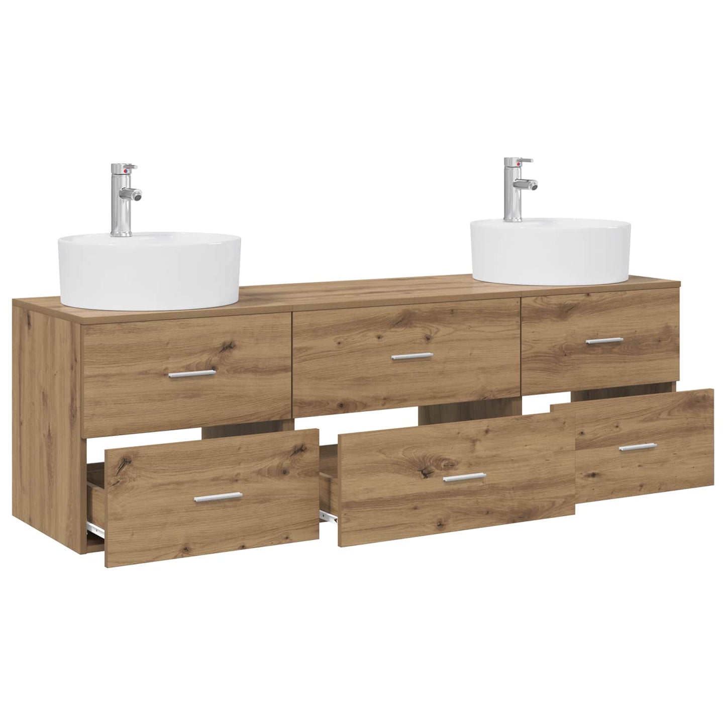 vidaXL Bathroom Cabinet Set 3 pcs Artisan Oak 62.5 x 44.5 x 50 cm
