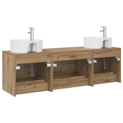 vidaXL Bathroom Cabinet Set 3 pcs Artisan Oak 62.5 x 44.5 x 50 cm