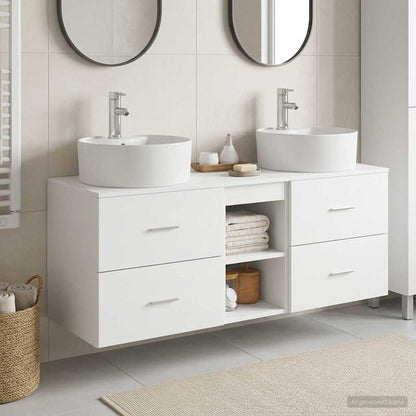 vidaXL Bathroom Cabinet Set 3 pcs White 49.5 x 44.5 x 65 cm