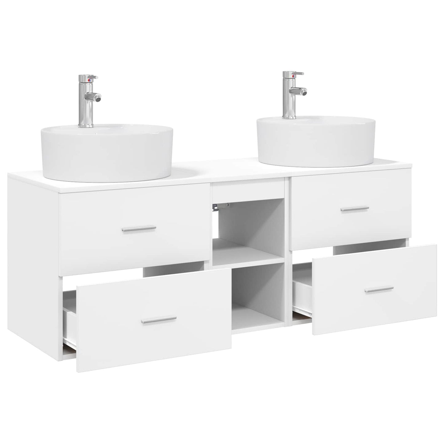 vidaXL Bathroom Cabinet Set 3 pcs White 49.5 x 44.5 x 65 cm