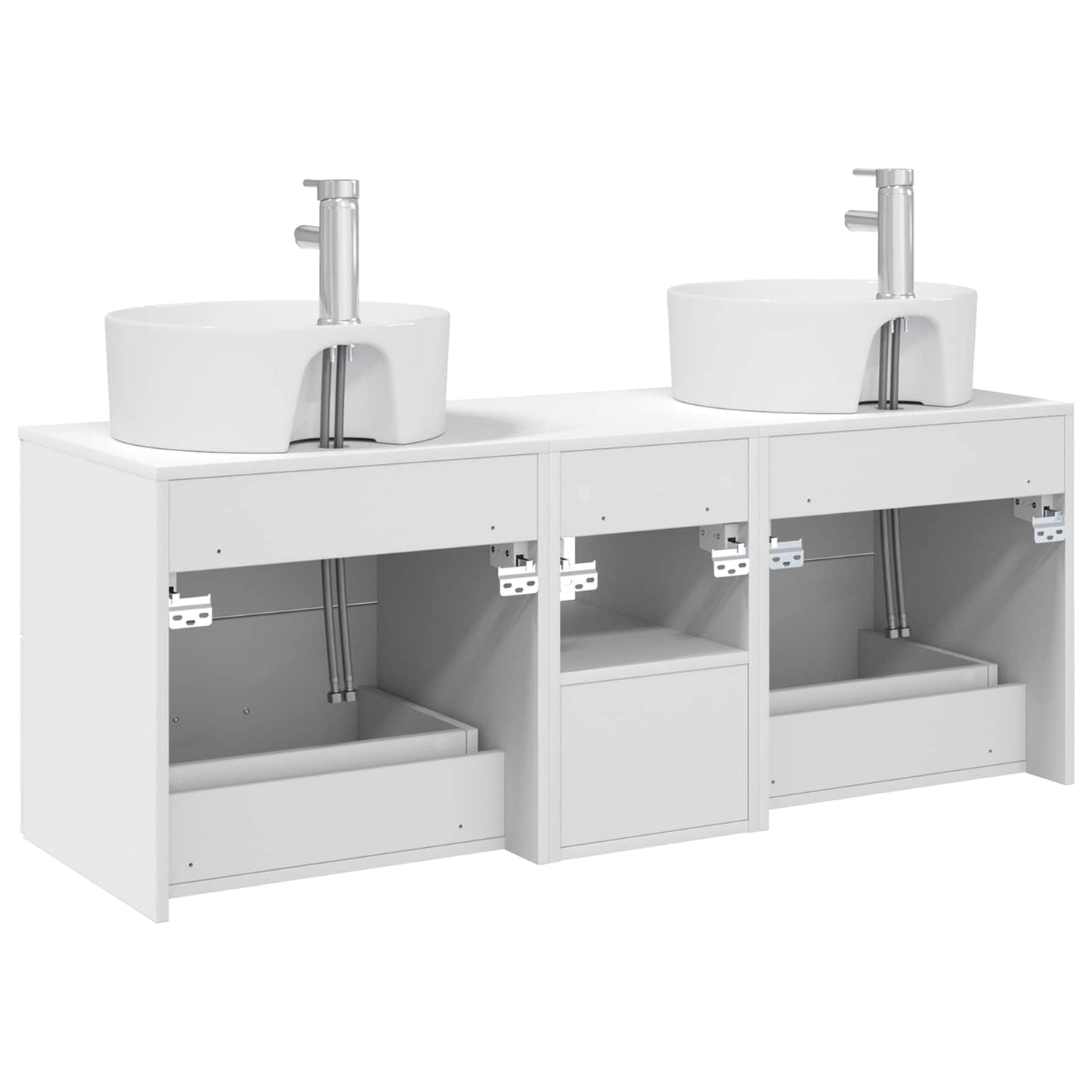 vidaXL Bathroom Cabinet Set 3 pcs White 49.5 x 44.5 x 65 cm