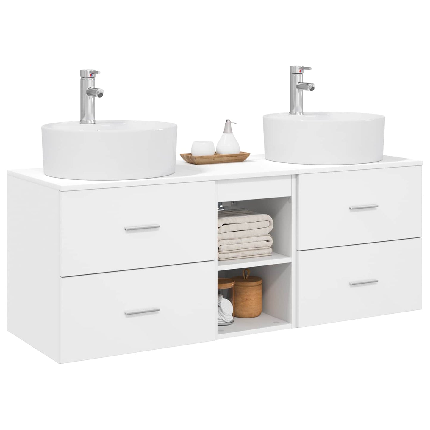 vidaXL Bathroom Cabinet Set 3 pcs White 49.5 x 44.5 x 65 cm