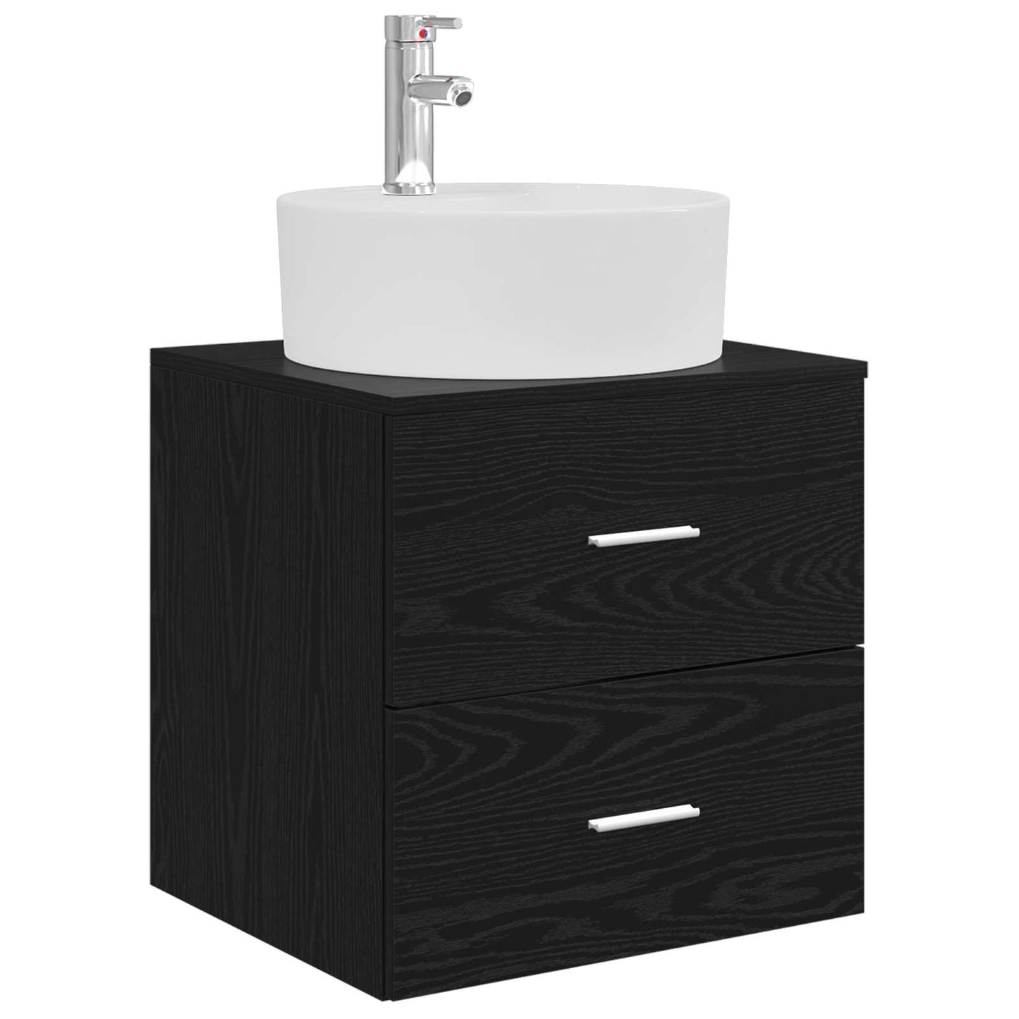 vidaXL Bathroom Cabinet Set 3 pcs Black 49.5 x 44.5 x 65 cm