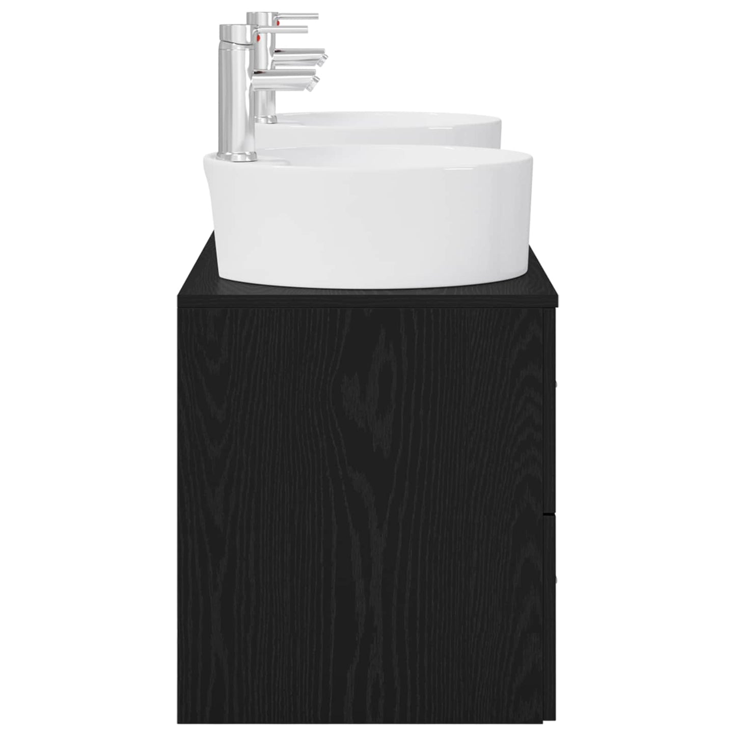 vidaXL Bathroom Cabinet Set 3 pcs Black 49.5 x 44.5 x 65 cm