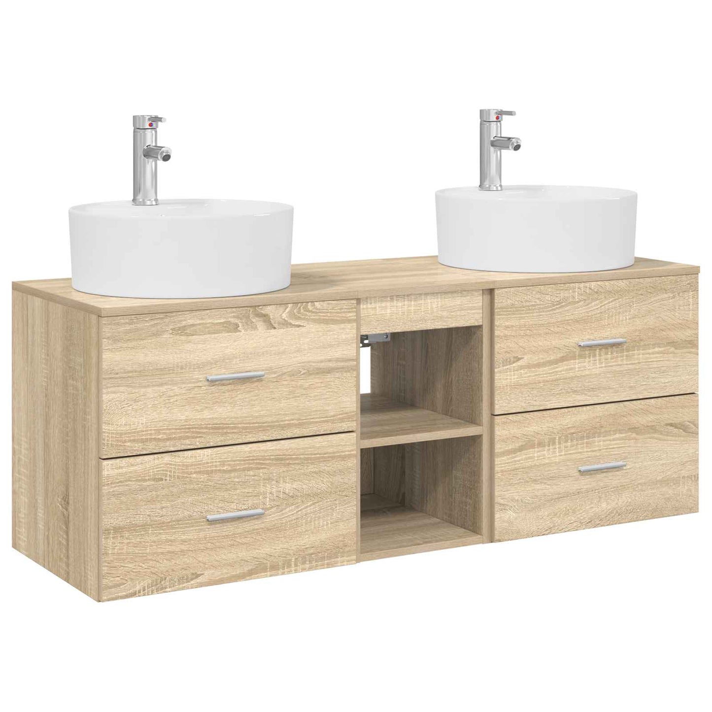 vidaXL Bathroom Cabinet Set 3 pcs Sonoma Oak 49.5 x 44.5 x 65 cm