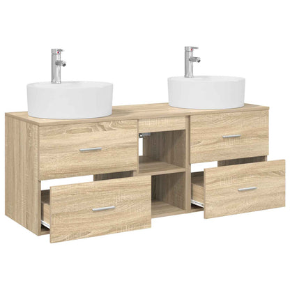 vidaXL Bathroom Cabinet Set 3 pcs Sonoma Oak 49.5 x 44.5 x 65 cm