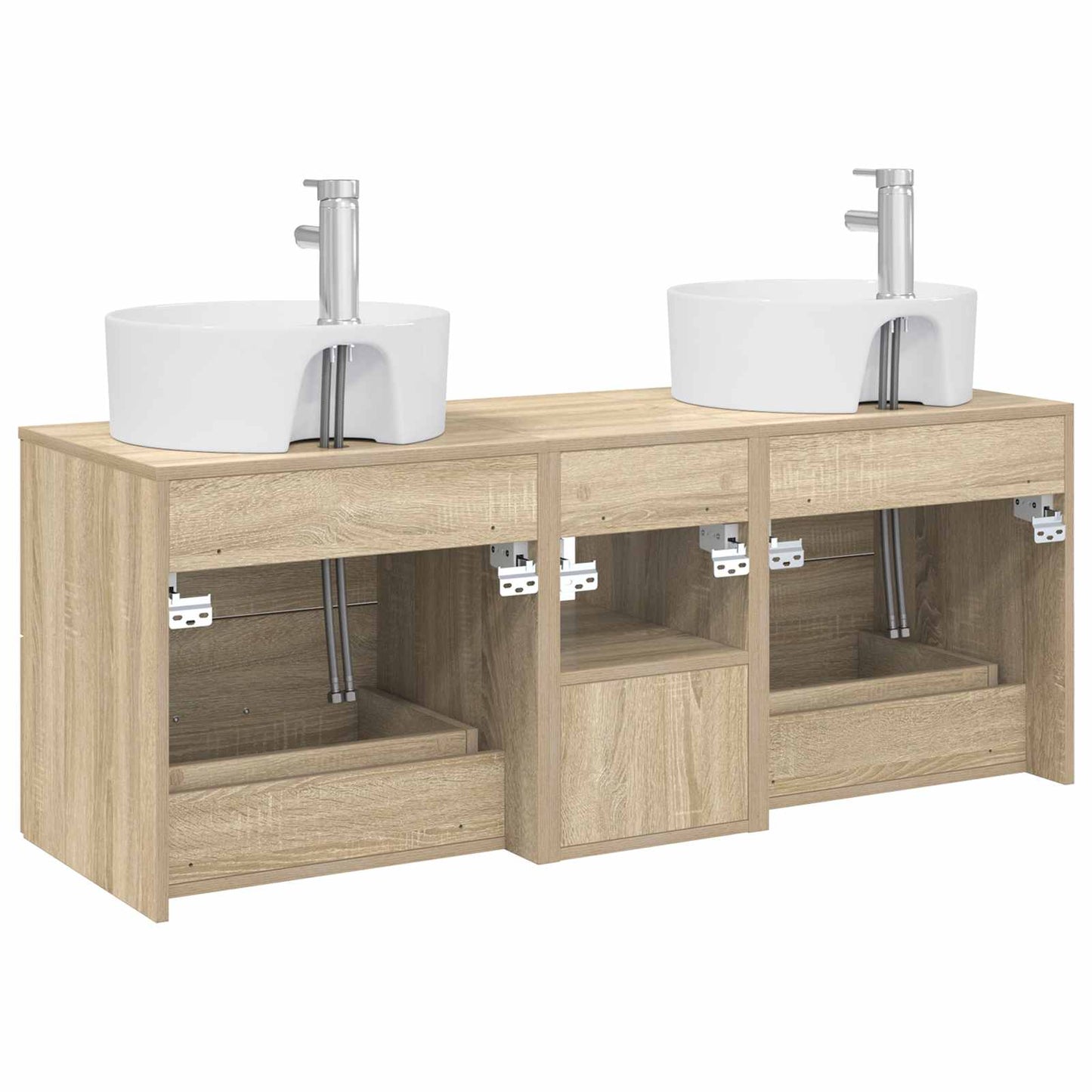 vidaXL Bathroom Cabinet Set 3 pcs Sonoma Oak 49.5 x 44.5 x 65 cm