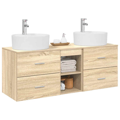 vidaXL Bathroom Cabinet Set 3 pcs Sonoma Oak 49.5 x 44.5 x 65 cm