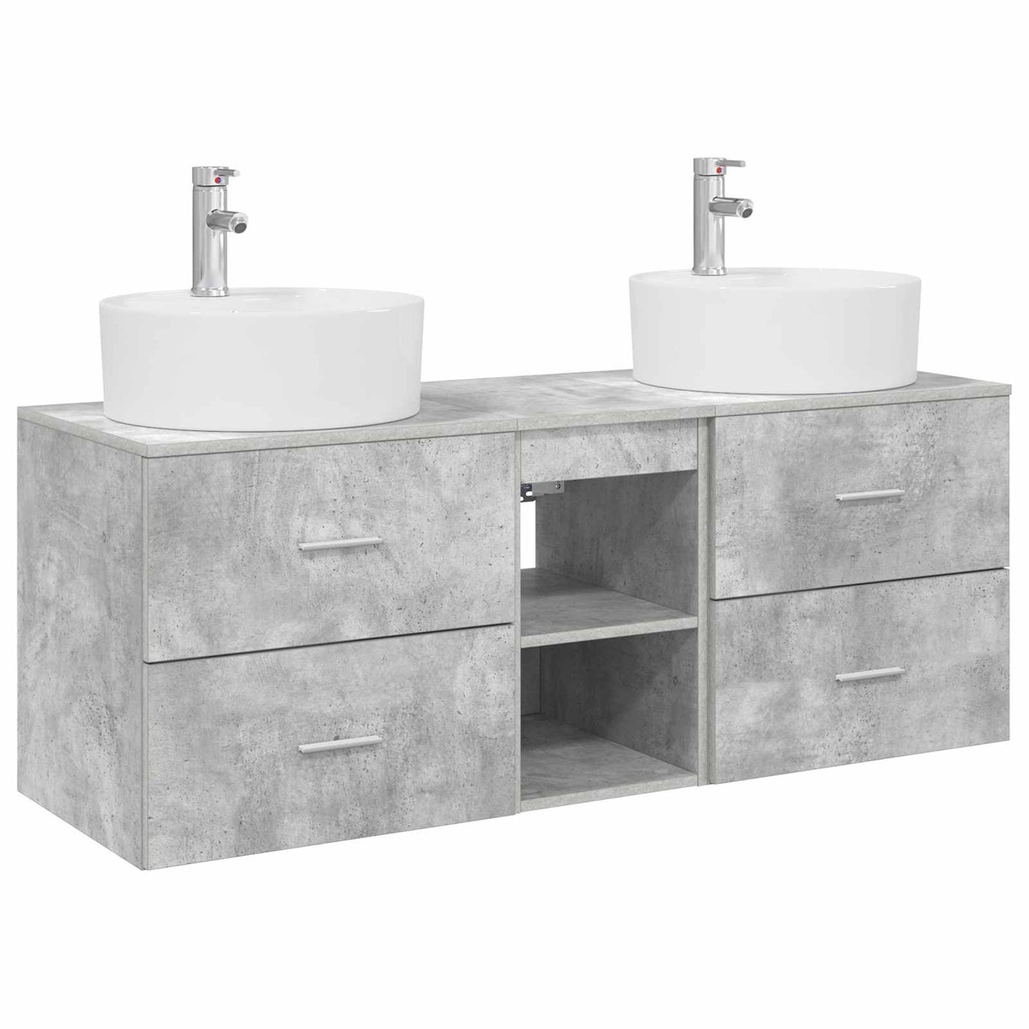 vidaXL Bathroom Cabinet Set 3 pcs Concrete Grey 49.5 x 44.5 x 65 cm