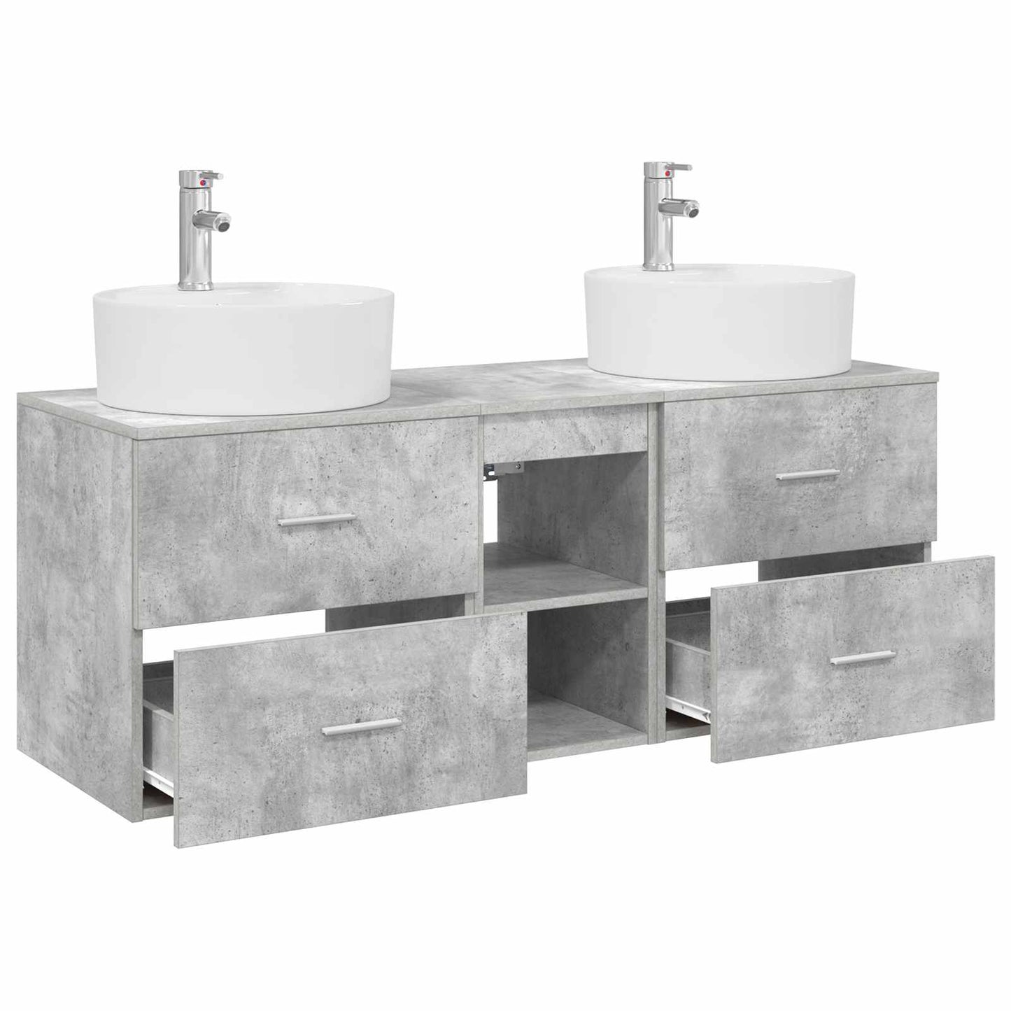 vidaXL Bathroom Cabinet Set 3 pcs Concrete Grey 49.5 x 44.5 x 65 cm