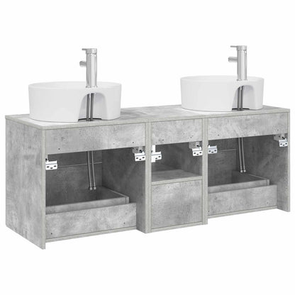 vidaXL Bathroom Cabinet Set 3 pcs Concrete Grey 49.5 x 44.5 x 65 cm