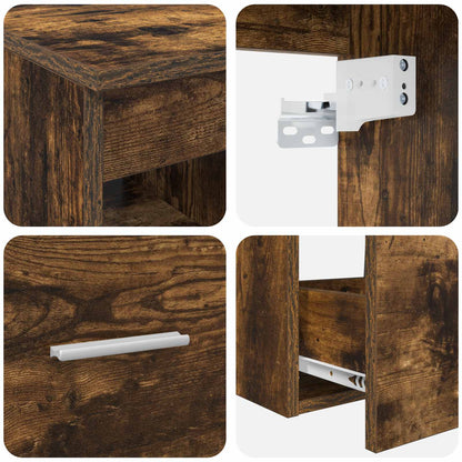 vidaXL Bathroom Cabinet Set 3 pcs Smoked Oak 49.5 x 44.5 x 65 cm