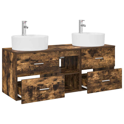 vidaXL Bathroom Cabinet Set 3 pcs Smoked Oak 49.5 x 44.5 x 65 cm