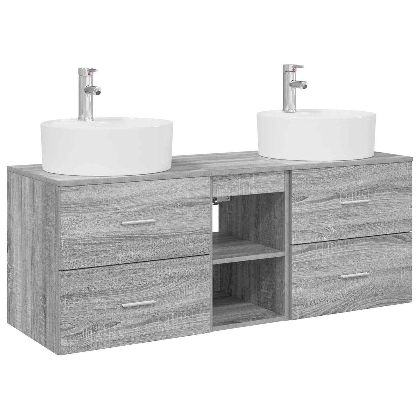 vidaXL Bathroom Cabinet Set 3 pcs Grey Sonoma 49.5 x 44.5 x 65 cm
