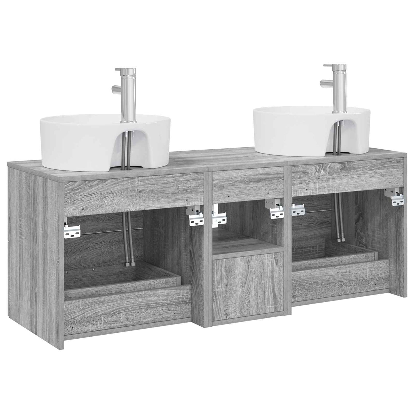 vidaXL Bathroom Cabinet Set 3 pcs Grey Sonoma 49.5 x 44.5 x 65 cm