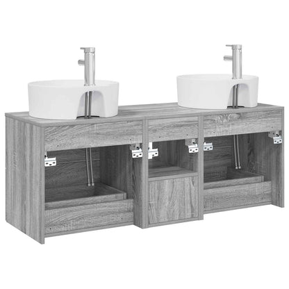 vidaXL Bathroom Cabinet Set 3 pcs Grey Sonoma 49.5 x 44.5 x 65 cm