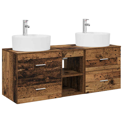 vidaXL Bathroom Cabinet Set 3 pcs Old Wood 49.5 x 44.5 x 65 cm
