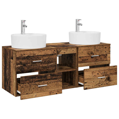 vidaXL Bathroom Cabinet Set 3 pcs Old Wood 49.5 x 44.5 x 65 cm