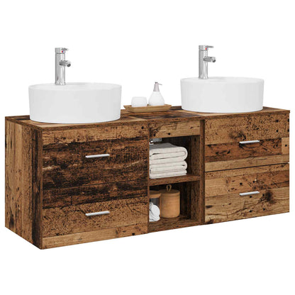 vidaXL Bathroom Cabinet Set 3 pcs Old Wood 49.5 x 44.5 x 65 cm
