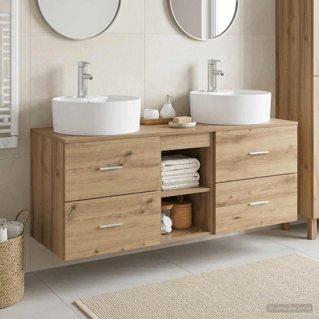 vidaXL Bathroom Cabinet Set 3 pcs Artisan Oak 49.5 x 44.5 x 65 cm