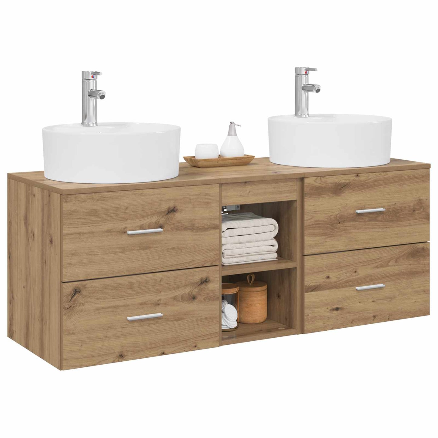 vidaXL Bathroom Cabinet Set 3 pcs Artisan Oak 49.5 x 44.5 x 65 cm