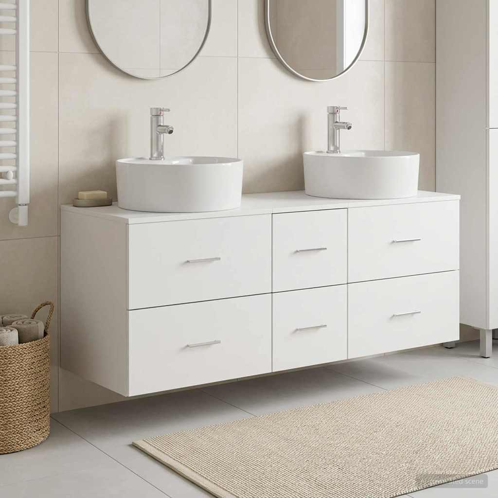 vidaXL Bathroom Furniture Set 3 pcs White 49.5 x 44.5 x 65 cm