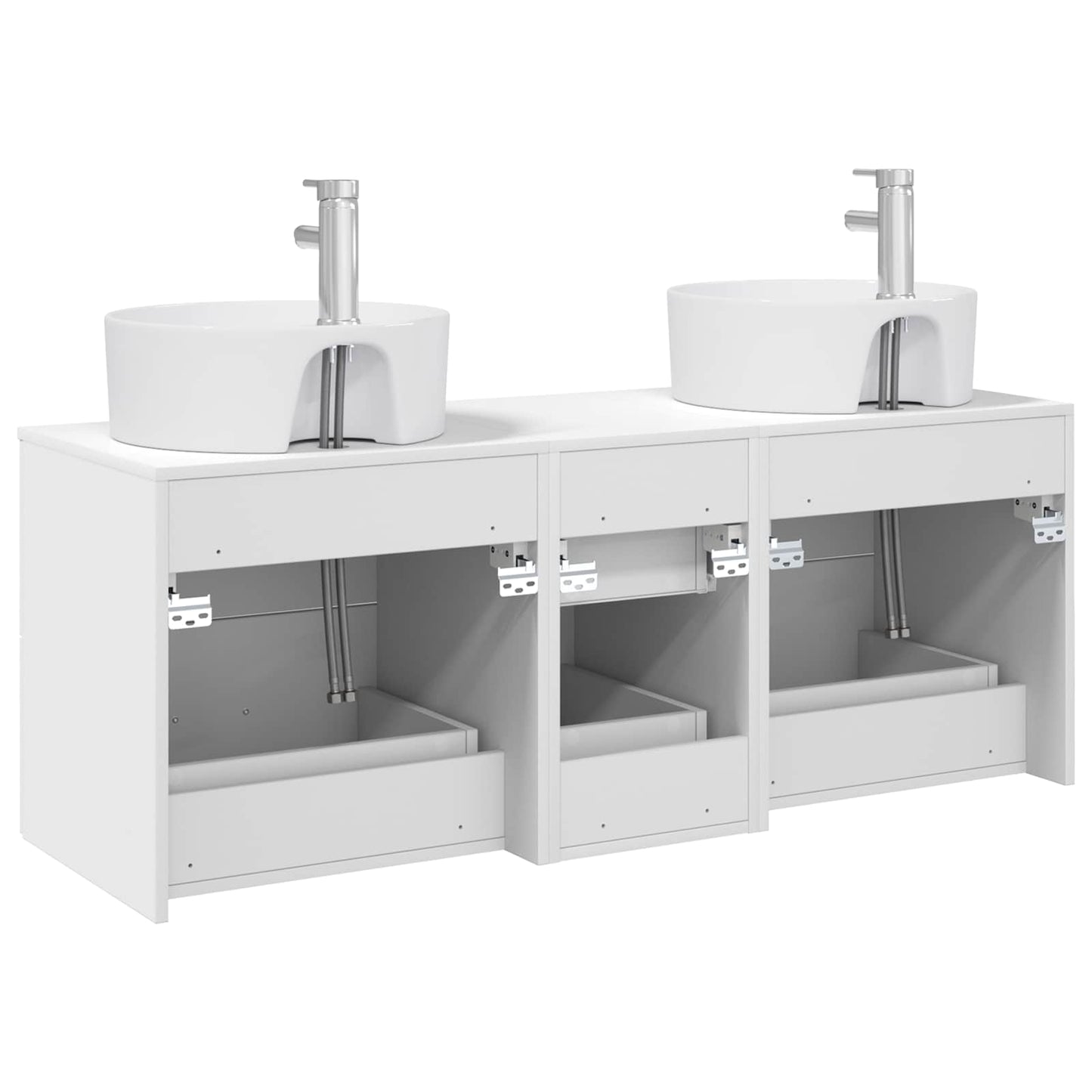 vidaXL Bathroom Furniture Set 3 pcs White 49.5 x 44.5 x 65 cm