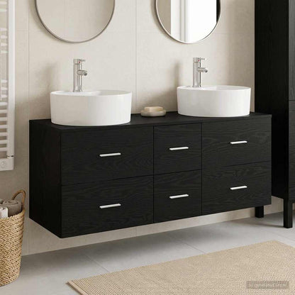 vidaXL Bathroom Furniture Set 3 pcs Black 49.5 x 44.5 x 65 cm