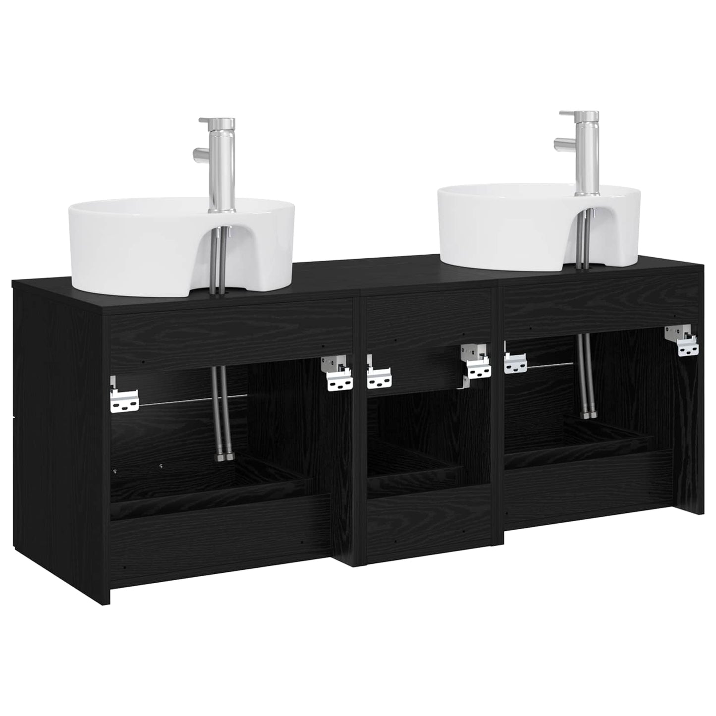vidaXL Bathroom Furniture Set 3 pcs Black 49.5 x 44.5 x 65 cm