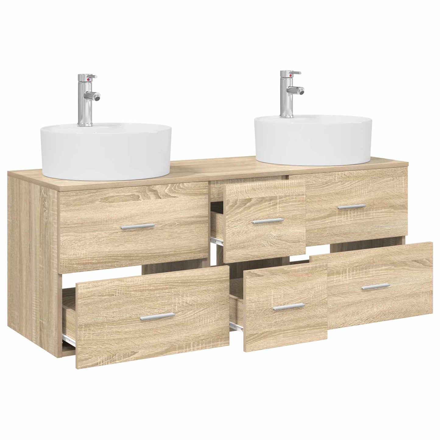 vidaXL Bathroom Furniture Set 3 pcs Sonoma Oak 49.5 x 44.5 x 65 cm