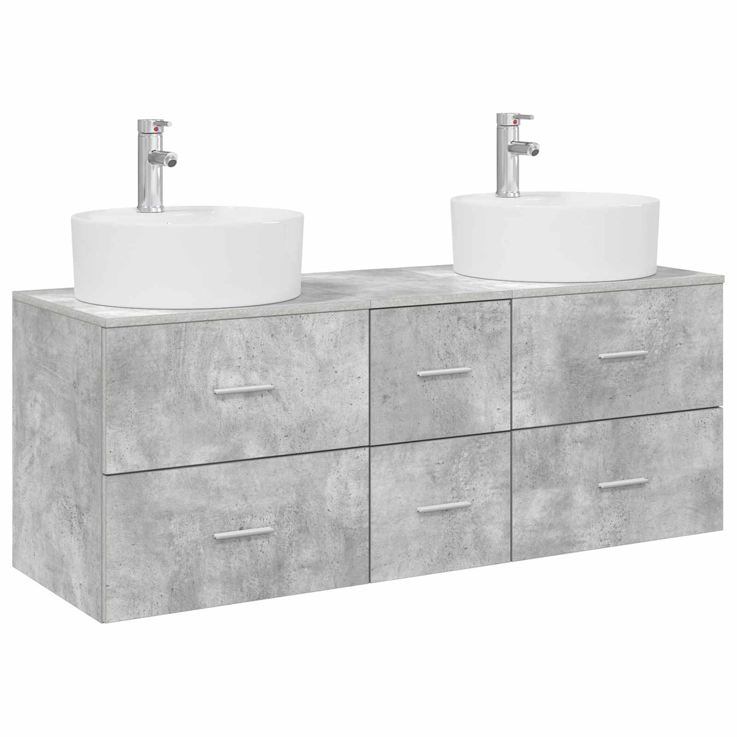 vidaXL Bathroom Furniture Set 3 pcs Concrete Grey 49.5 x 44.5 x 65 cm