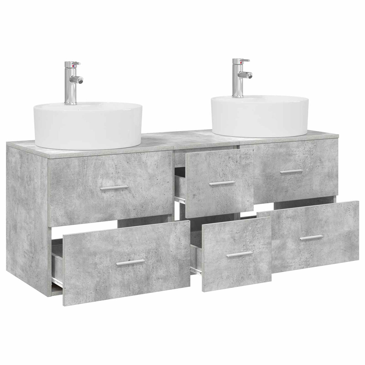 vidaXL Bathroom Furniture Set 3 pcs Concrete Grey 49.5 x 44.5 x 65 cm