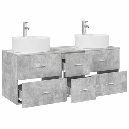 vidaXL Bathroom Furniture Set 3 pcs Concrete Grey 49.5 x 44.5 x 65 cm