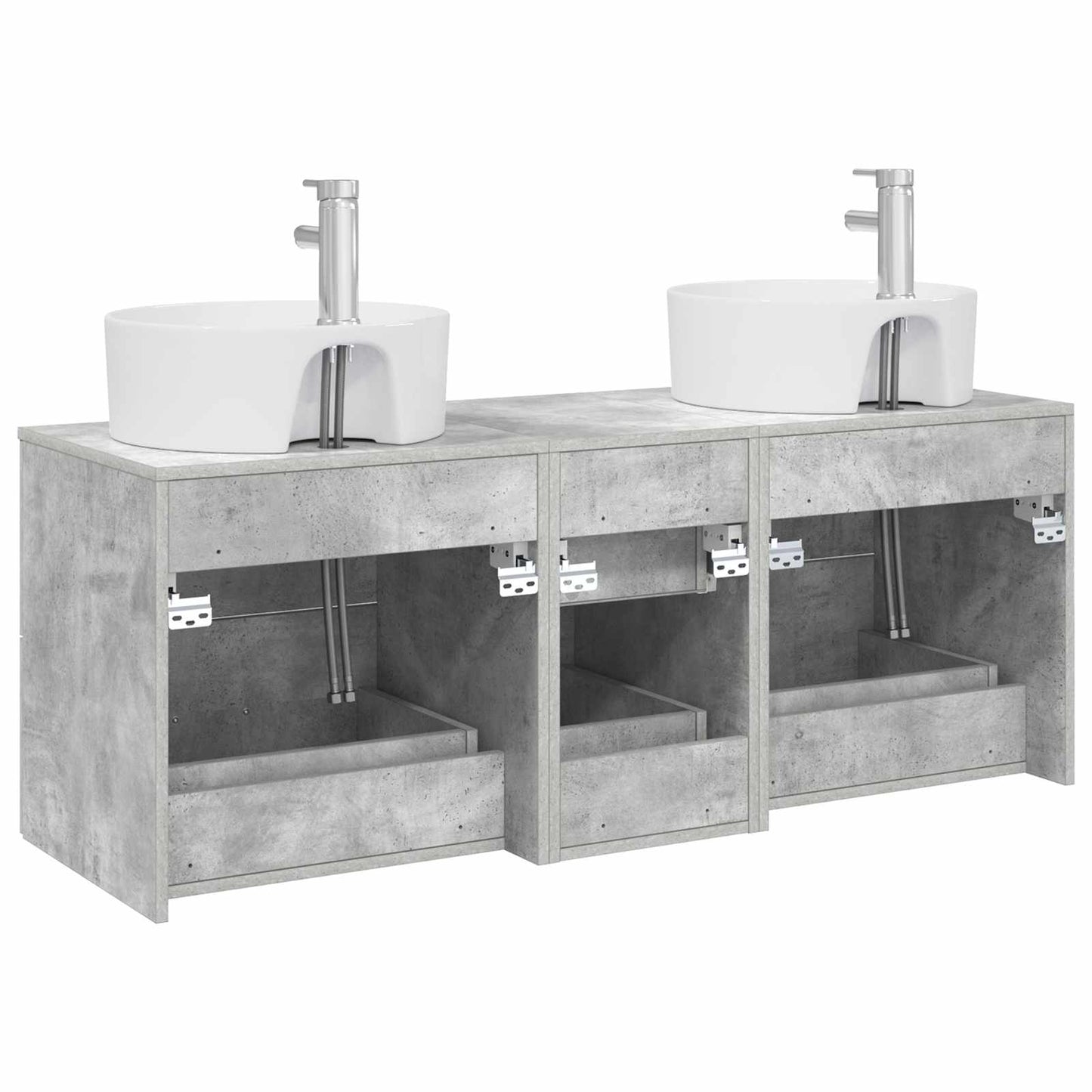 vidaXL Bathroom Furniture Set 3 pcs Concrete Grey 49.5 x 44.5 x 65 cm