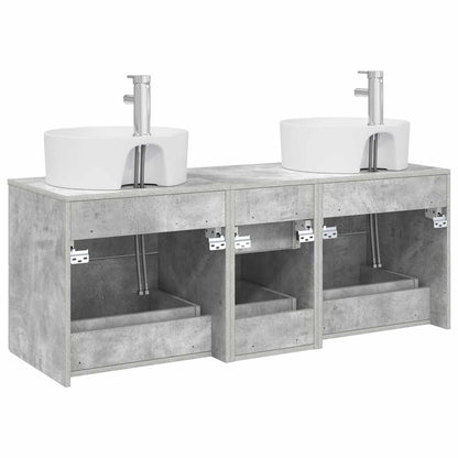 vidaXL Bathroom Furniture Set 3 pcs Concrete Grey 49.5 x 44.5 x 65 cm