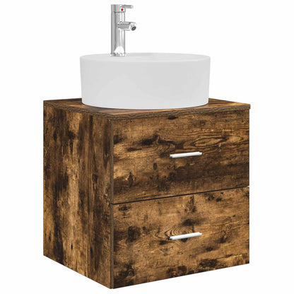 vidaXL Bathroom Furniture Set 3 pcs Smoked Oak 49.5 x 44.5 x 65 cm