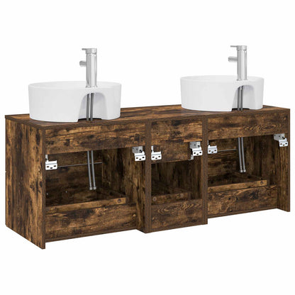 vidaXL Bathroom Furniture Set 3 pcs Smoked Oak 49.5 x 44.5 x 65 cm
