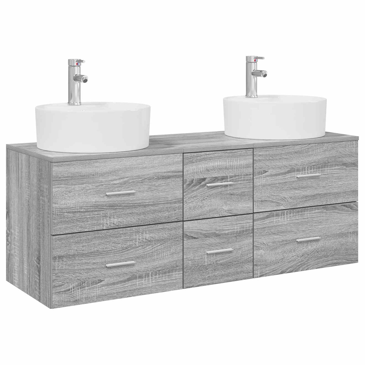 vidaXL Bathroom Furniture Set 3 pcs Grey Sonoma 49.5 x 44.5 x 65 cm