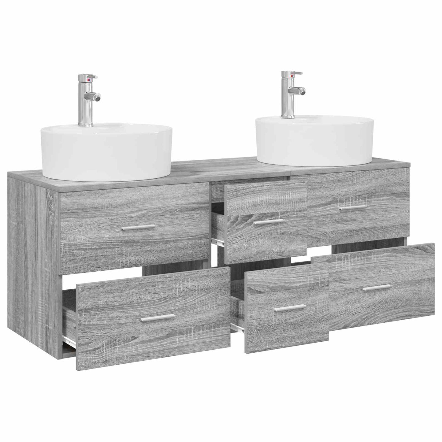vidaXL Bathroom Furniture Set 3 pcs Grey Sonoma 49.5 x 44.5 x 65 cm