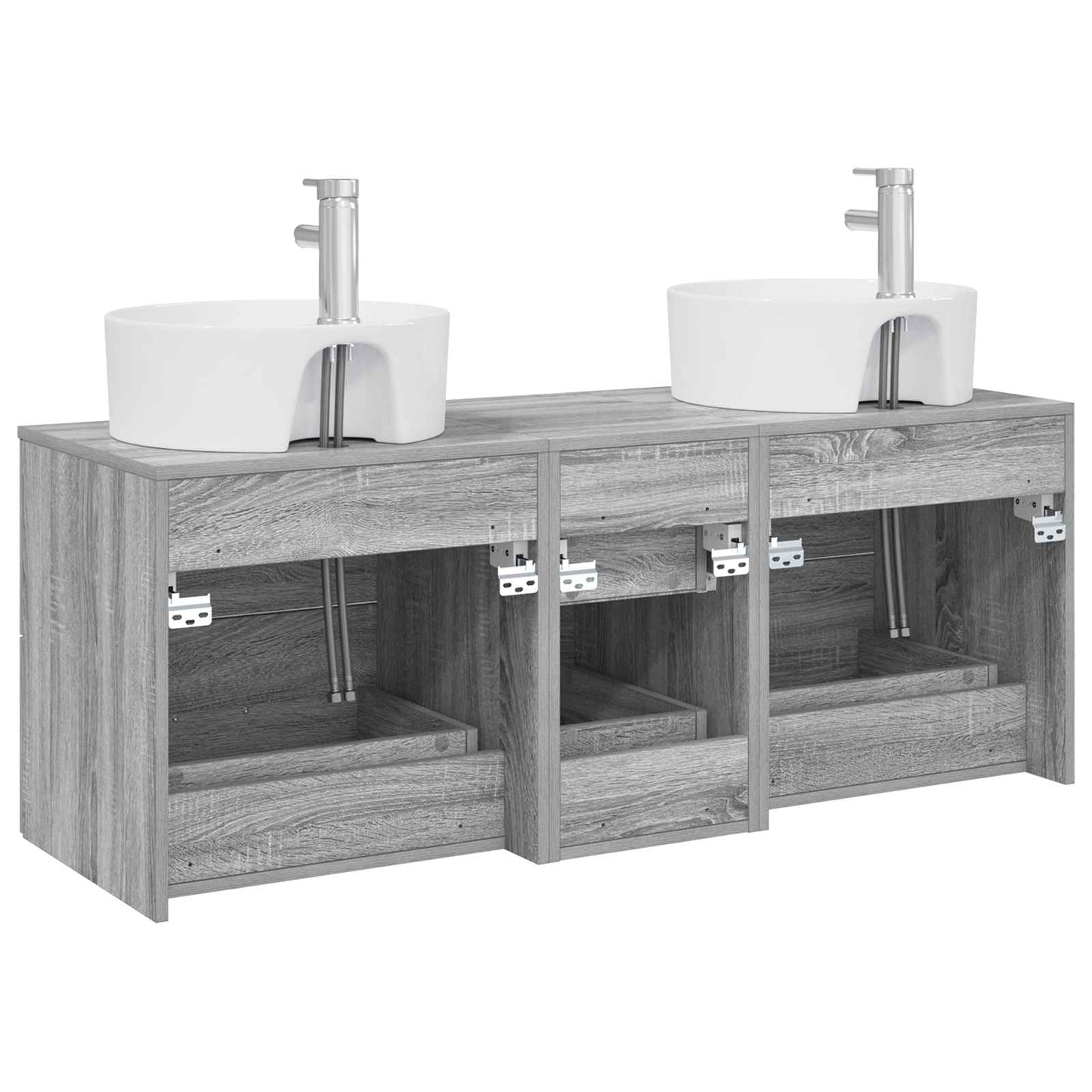 vidaXL Bathroom Furniture Set 3 pcs Grey Sonoma 49.5 x 44.5 x 65 cm