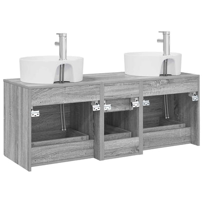 vidaXL Bathroom Furniture Set 3 pcs Grey Sonoma 49.5 x 44.5 x 65 cm