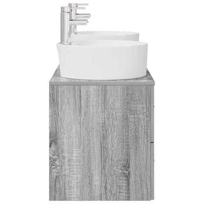 vidaXL Bathroom Furniture Set 3 pcs Grey Sonoma 49.5 x 44.5 x 65 cm