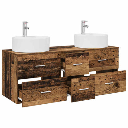 vidaXL Bathroom Furniture Set 3 pcs Old Wood 49.5 x 44.5 x 65 cm